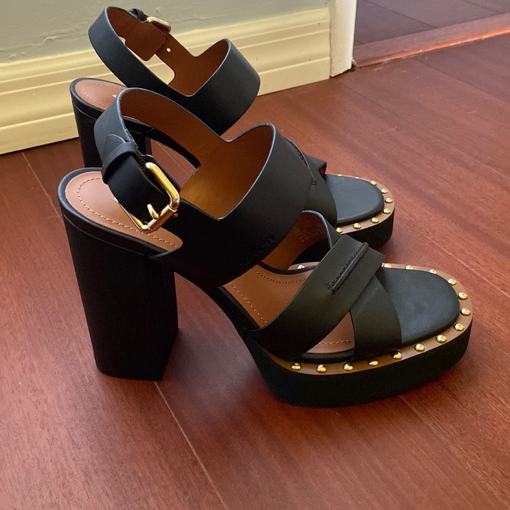 Brand new, never worn Coach high heel sandals size 10B